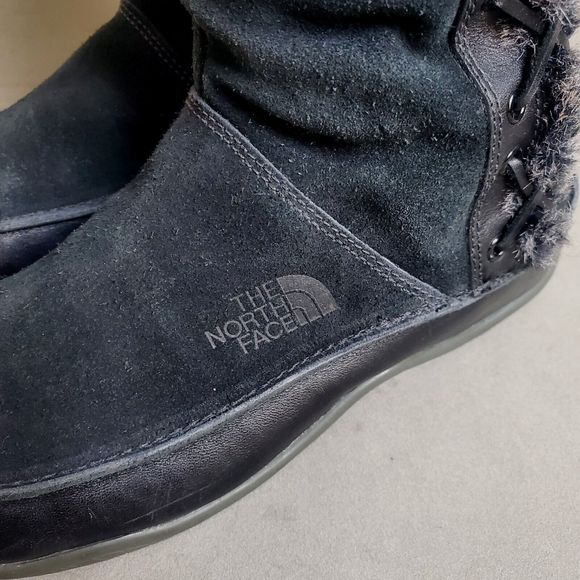 The North Face Josie II Black Suede Faux Fur Tall Boots Women’s 7 Primaloft 200 - Picture 3 of 14